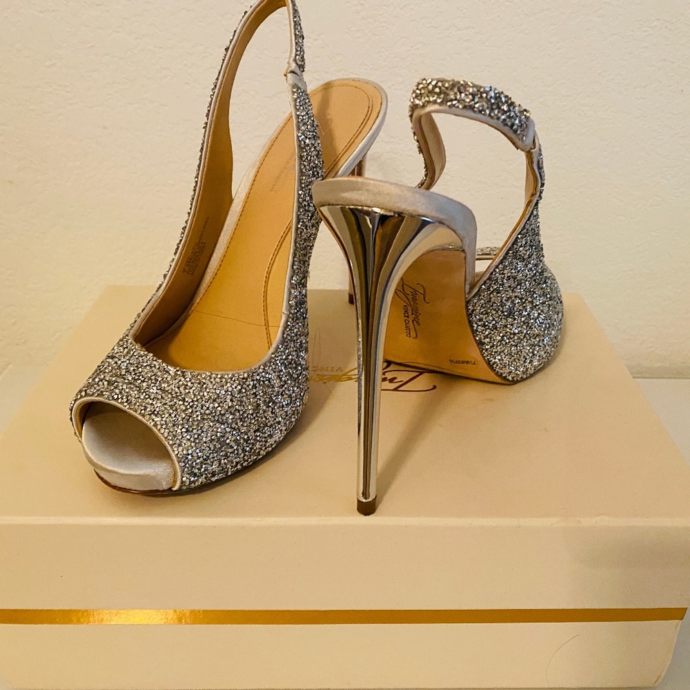 Vince Camuto Imagine Silver Crystal Shoes
